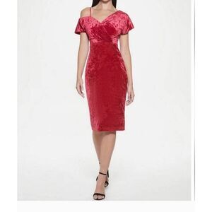 Guess Asymmetrical Velvet Dress.